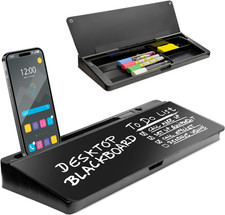 Desktop Dry Erase Board - Glass Erase Board - Black Desk Computer Buddy   Home O