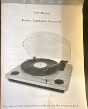 Wooden Turntable Converter Belt Drive Turntable 33.3/45RPM RCA Stereo