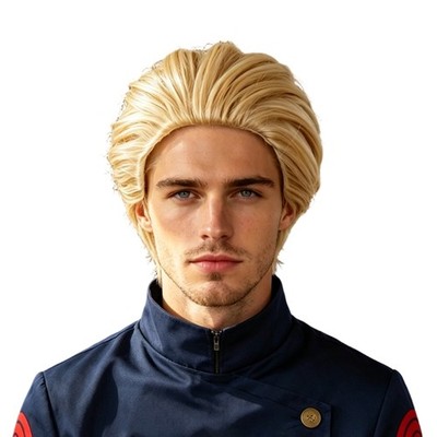 Realistic Slicked Back Hairpiece Heat Resistant Fiber Professional Hairpiece