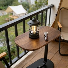 Ellipse Side Table Coffee Table Bedside Bedroom Office Small Corner Table Brown