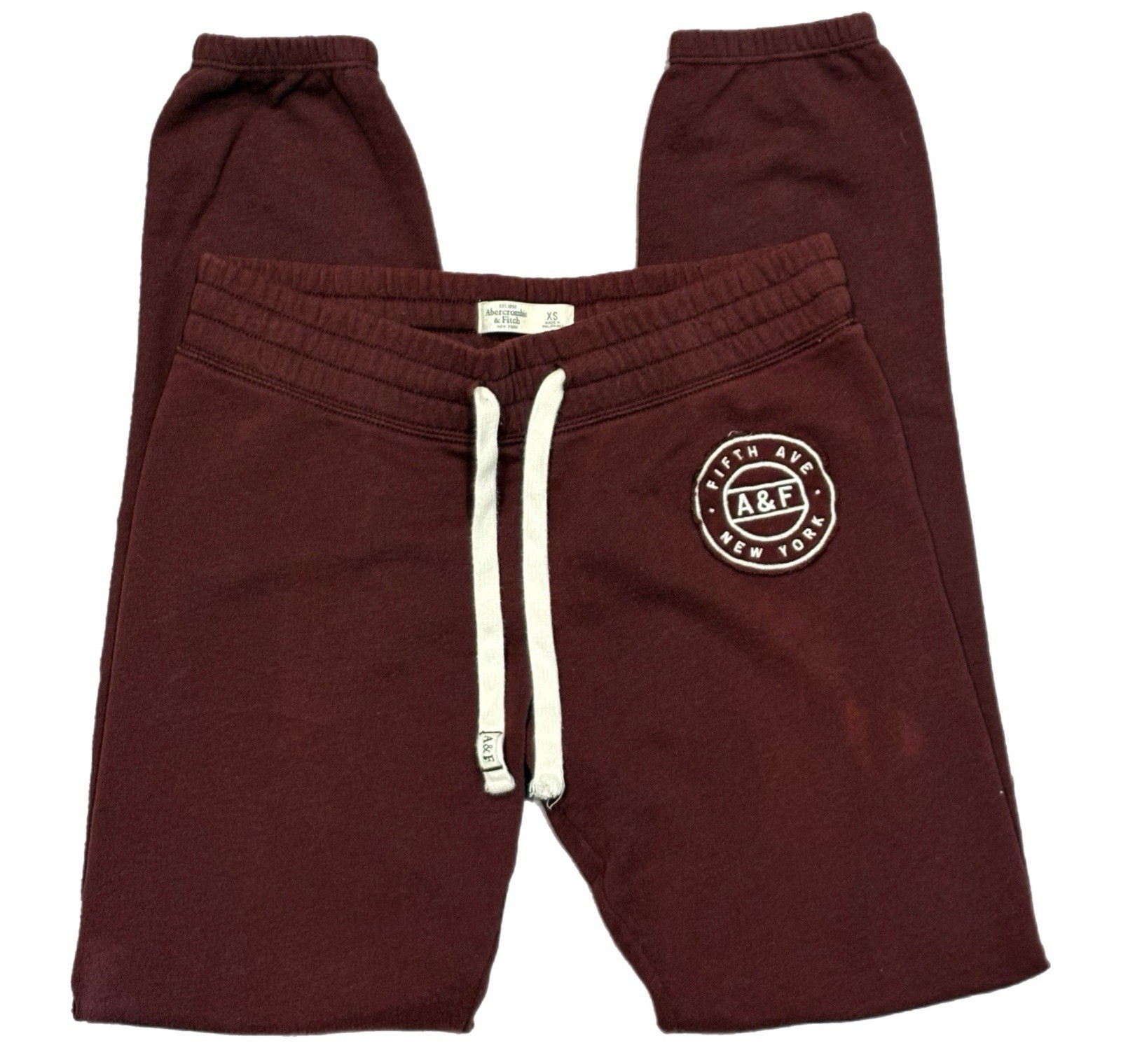 Abercrombie Fitch Womens XS Burgundy Sweatpants Joggers Drawstring Y2K
