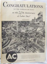 Vintage 1957 City of Flint Michigan LARGE Newspaper Print Ad