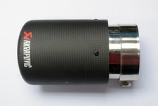 3.5" AKRAPOVIC CARBON LOOK EXHAUST TIPS TAILPIPES UNIVERSAL SLASH CUT ROLLED