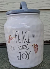 Harvest Green Studio PEACE & JOY Angels Ceramic Canister