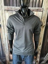 Greyson Golf Dark Gray Herringbone 1/4 Zip Pullover “Tate” Jacket Size Large