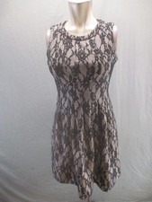 HD Size XS Womens Multicolor Lace Sleeveless Back Zip Round Neck Lined Dress 099