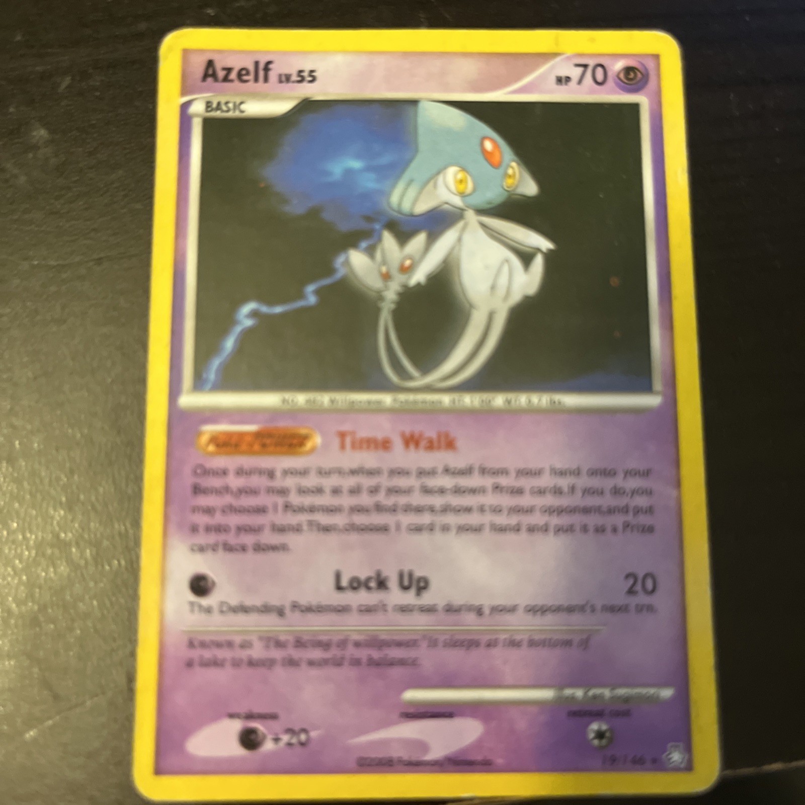 Pokemon Card Azelf 19/146 Rare Non Holo Diamond Pearl Legends Awakened LP