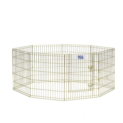 MIDWEST HOMES FOR PETS FOLDABLE METAL EXERCISE PEN PLAYPEN GOLD ZINC - GOLD
