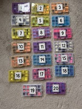 Lot of Magnetic Alphabet Letters Mixed Colors and 20 storage kits phonics class