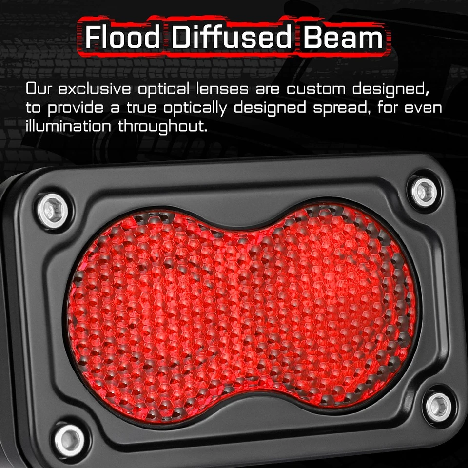 Soportes de enganche de remolque 3 pulgadas LED cubo luces vainas rojo DRL funcionando universal Foto 4 de 4