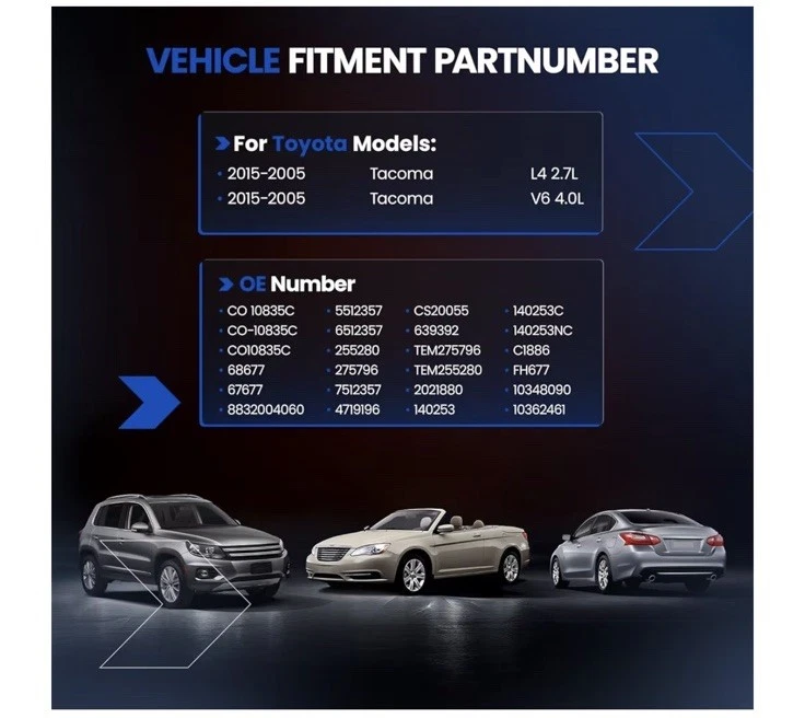 New AC Compressor for Toyota Tacoma - 2005 to 2015 - OE# 8832004060 - Image 2 of 3