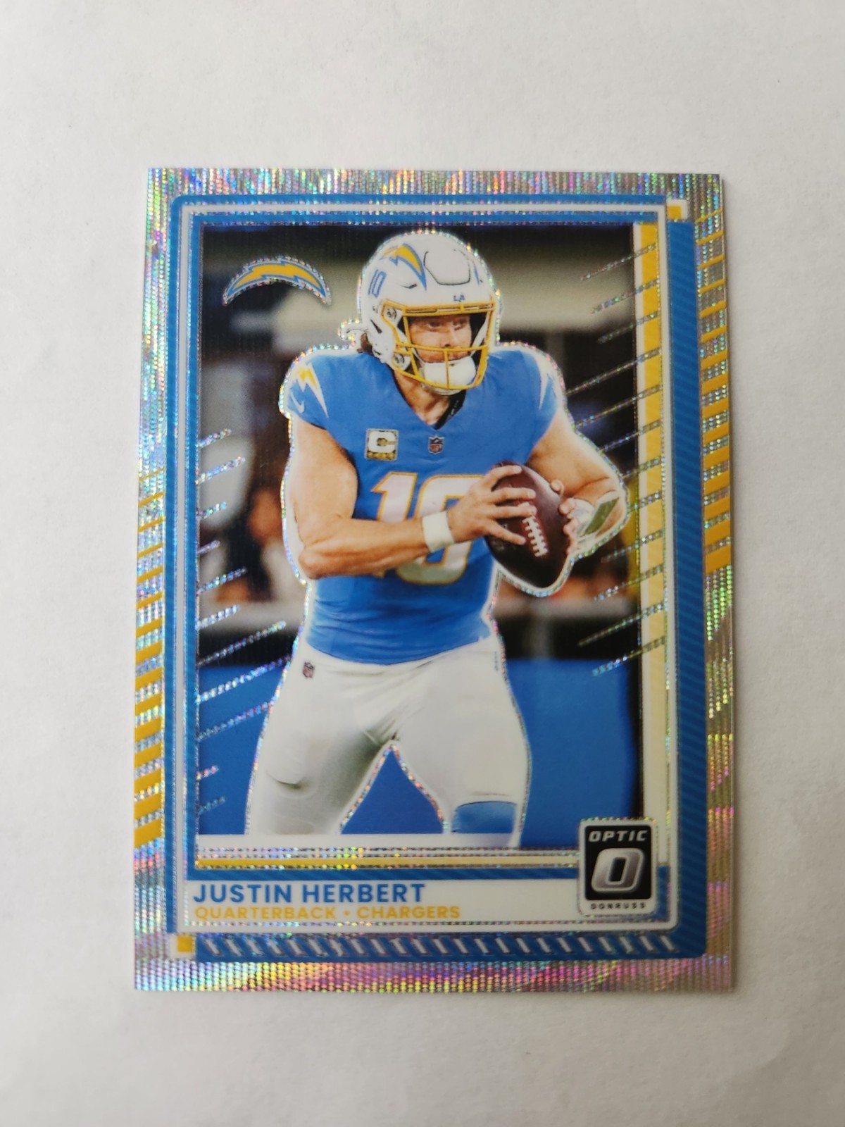 2025 Panini Donruss Optic Justin Herbert #109 Wave Prizm /300 Chargers Football