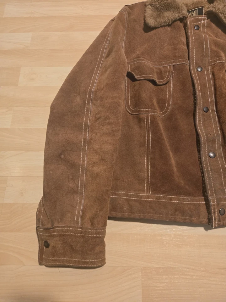 Vintage Phase III Hillard Jacket Western Suede Leather SZ 44 Brown Lined - Image 3 of 4