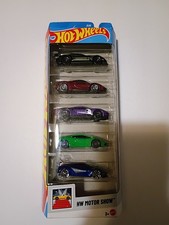 2025 Hot Wheels Motor Show 5 Pack Ferrari SF90, Aston Martin, Lamborghini, Lotus