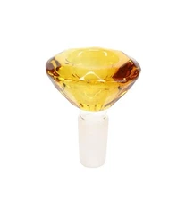 14MM LARGE DIAMOND Glass Bong Bowl Piece Slide For Water Pipes Hookahs - YELLOW