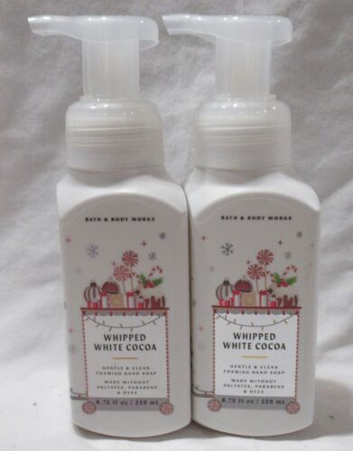 Bath & Body Works Gentle & Clean Foaming Hand Soap Set Lot 2 WHIPPED WHITE COCOA
