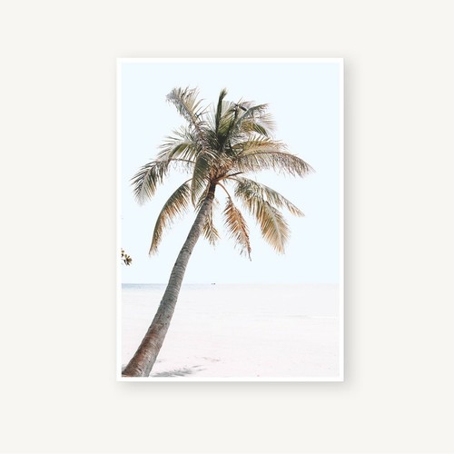 Set of 6 Beach & Ocean Waves Palm Trees Kombi Van Matching Wall Art Print. - Picture 6 of 9