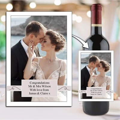 INVITE DESIGNS LTD Personalised Birthday Photo Wine or Champagne Bottle Sticker Label N196 Any Age