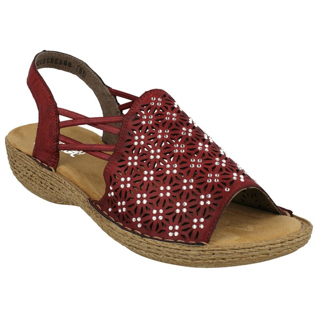 LADIES RIEKER 658B2 SLINGBACK SLIP ON LOW HEEL CASUAL SUMMER SANDALS VEGAN SIZE | eBay