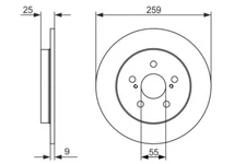 Bosch 0 986 487 755 brake shoe set, parking brake for Porsche, VW