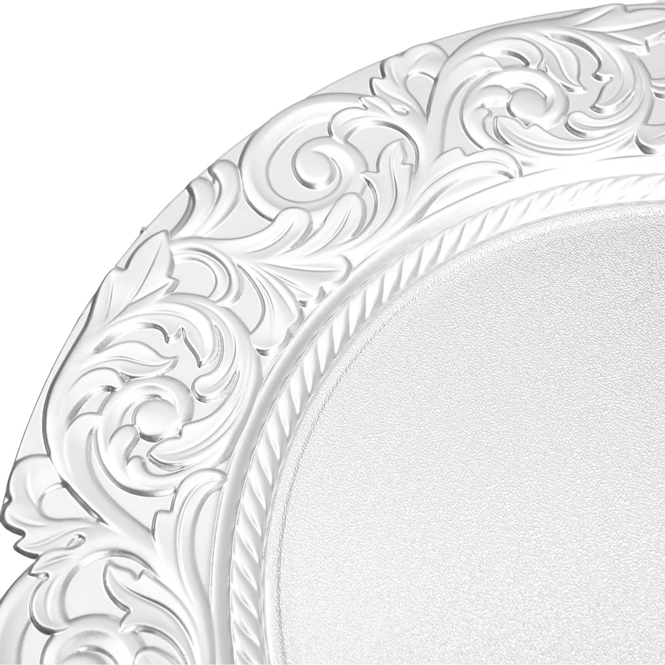 100 шт. зарядное устройство свадебная вечеринка обеденные тарелки шикарный дизайн настольный декор серебро - Изображение 4 из 4