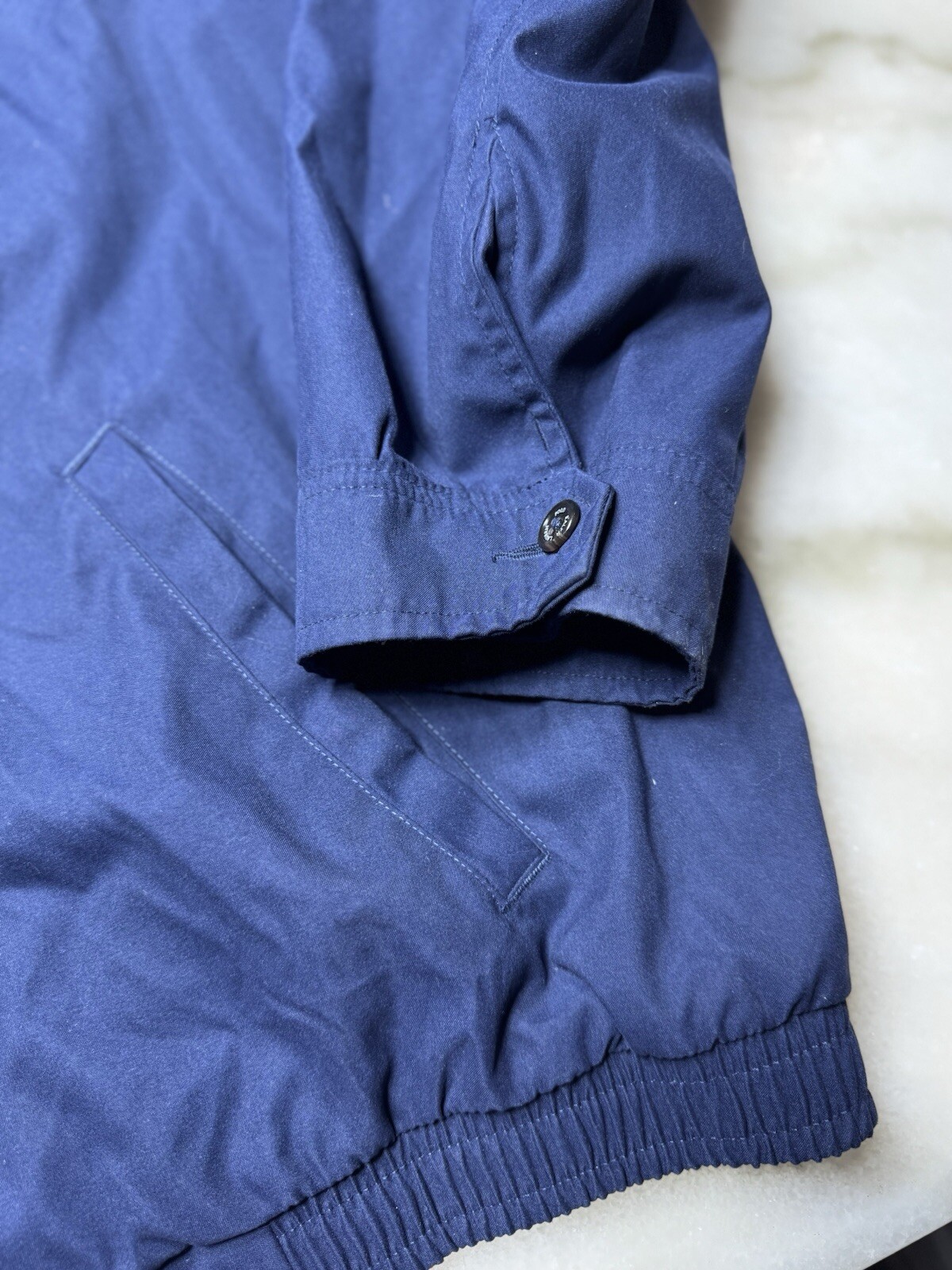 Giacca Polo Ralph Lauren uomo XXL full zip pony raffinata giacca a vento blu navy usata in ottime condizioni