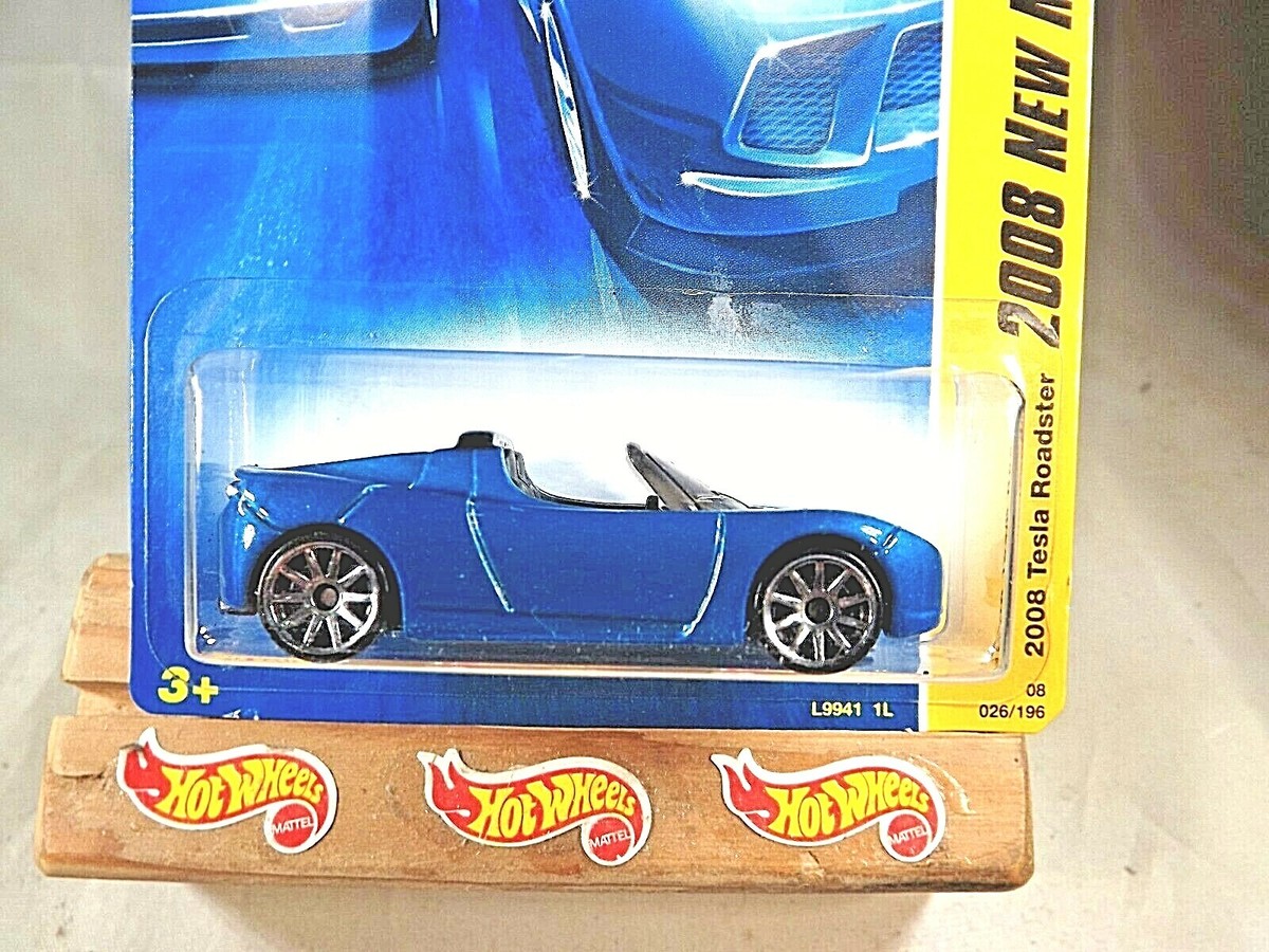 2008 Hot Wheels #26 New Models 26/40 2008 TESLA ROADSTER Blue w/Chrome 10 Sp