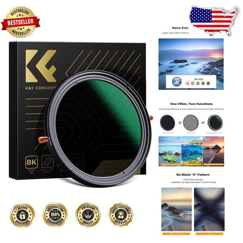 40.5mm Variable ND Filter with CPL - Lightweight, Scratch Resistant Design