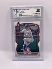 Matt Shaw 2023 Bowman Draft 1st Prospect Graded MGCo. Gem Mint 10