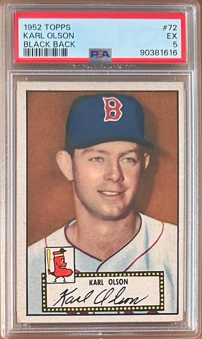 1952 Topps Black Back KARL OLSON #72 PSA 5