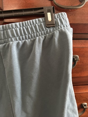 Women Adidas size L 14/16 blue cotton blend pull-on basketball shorts w/ pockets - Picture 19 of 21