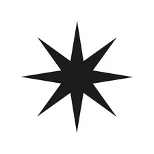 8 Point star Vinyl Decal Pointy star shape symbol Sticker