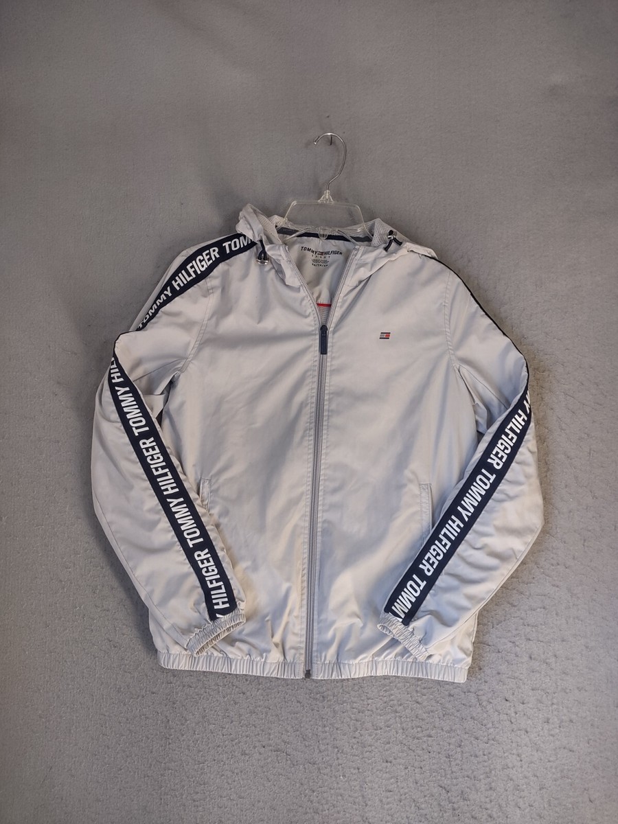 Tommy Hilfiger Sport Womens Jacket XS Gray Full Zip Hooded Pockets