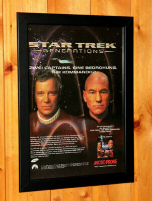 1997 Star Trek Generations Werbeblatt Gerahmt Poster / Ad Page Framed Game Boy 