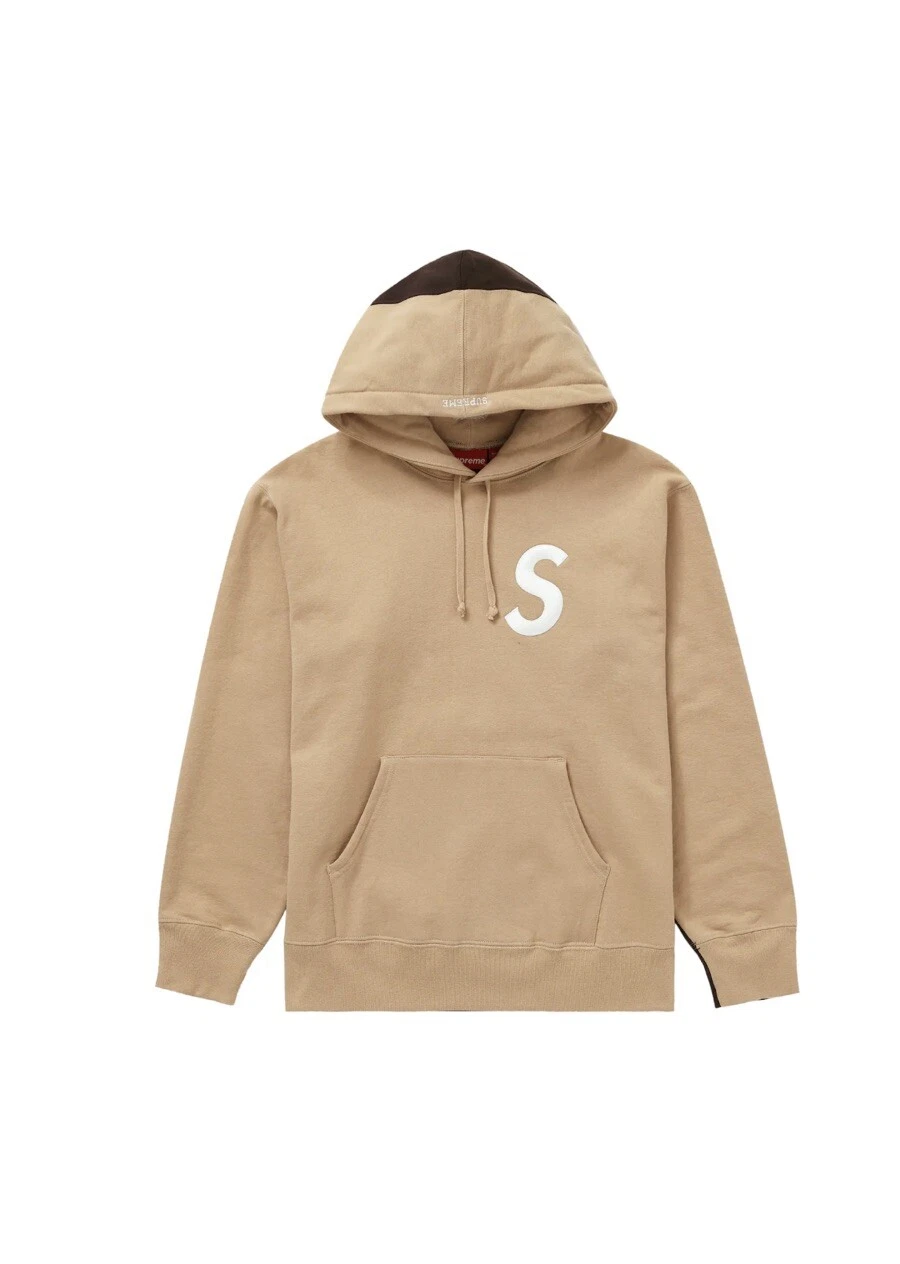 Sweat shirt à capuche fendu logo Supreme S bronzé et marron S