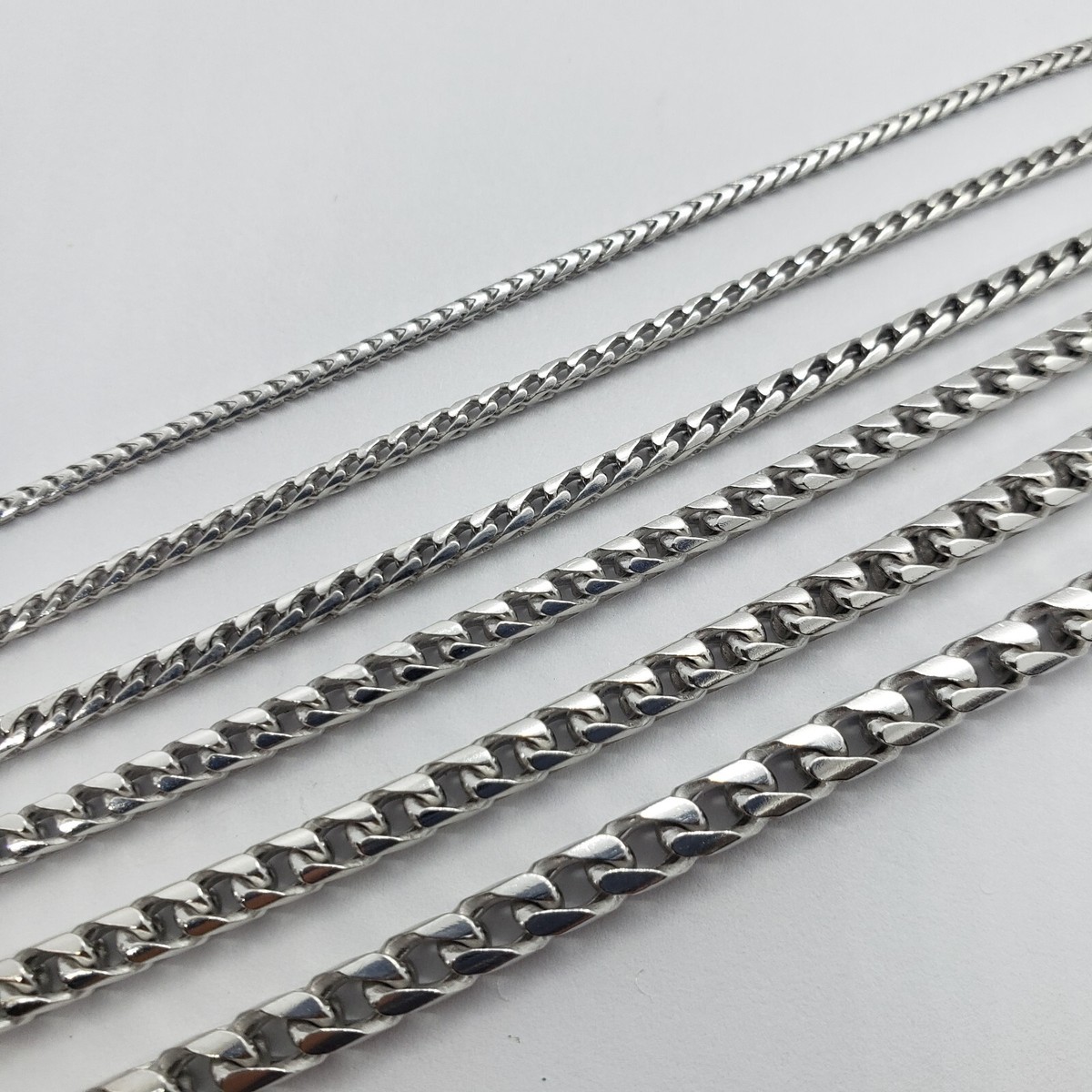 Yellow Sterling Silver Solid Franco Mens Chain 4 mm 26 30 36 inch