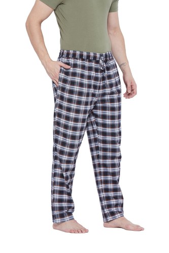 Mens Pajama Pants Lightweight Soft Plaid Sleep Lounge Pants Pyjama With 2 Pocket - Picture 40 of 45