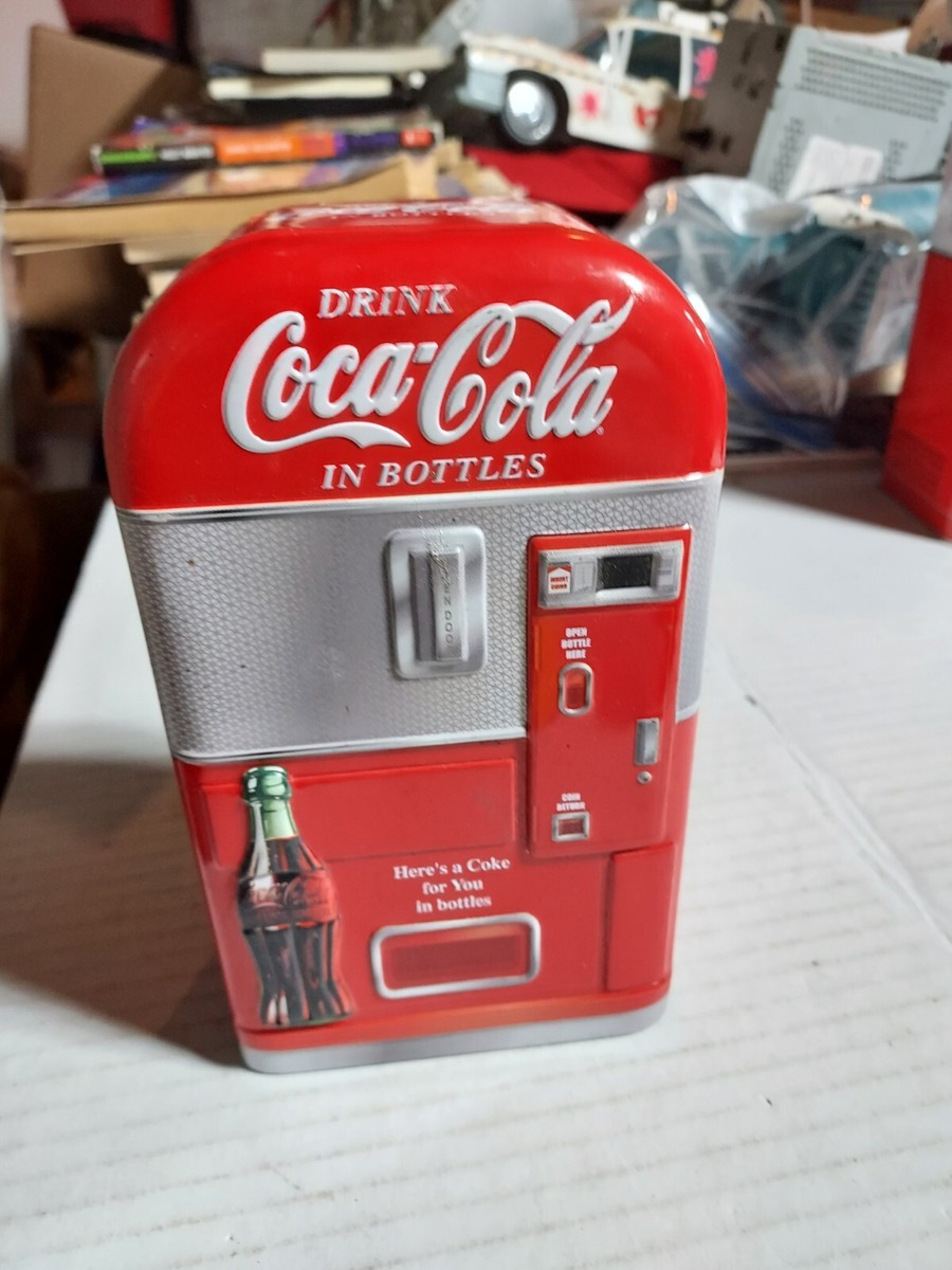 Coca Cola Retro Coke Bottle Vending Machine Tin 2008 6.5”x3