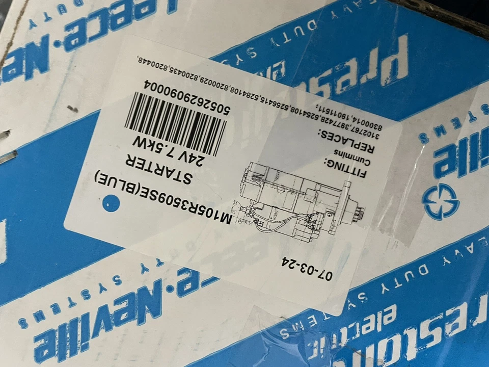 New Starter Motor Assembly 24 Volt 14500 Gram For Cummins 7.5 kw 8200435 - Image 2 of 2