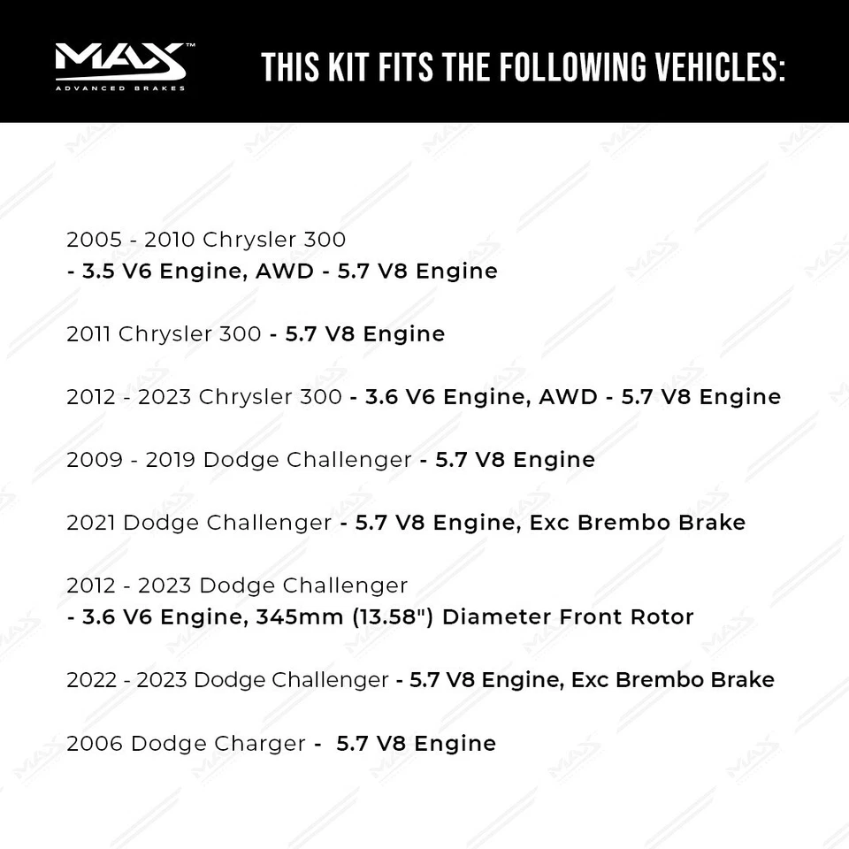Front Drilled Slotted Rotors + Pads for 2005-2023 Chrysler 300 Dodge Charger Foto 2 de 4