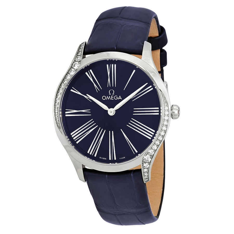 Женские часы Omega De Ville с синим циферблатом 428.18.36.60.03.001