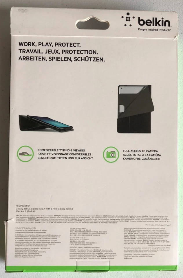 Belkin Universal 10" Twin Stripe Flip Cover For iPad Air and Air 2, Galaxy Tab A - Image 2 of 4