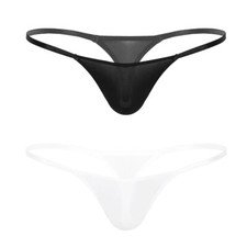 Mens Thong Underwear Low Rise See Through Micro Pouch G-String T-back Jockstrap