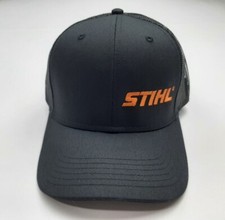 STIHL Chainsaw Embroidered Hat Mesh Snapback Cap NWT Black Orange Logo Trucker