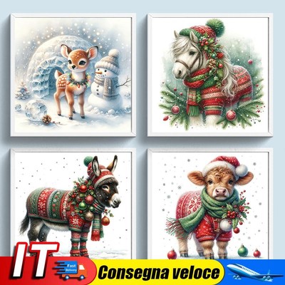 Full Embroidery Eco-cotton Thread 18CT Printed Christmas Animal Cross Stitch Kit