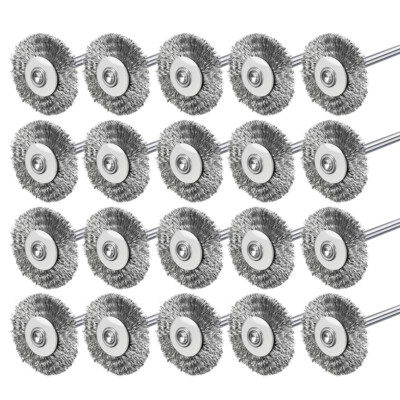 60 Stück 22mm Drahtbürsten-Set mit 3mm Rundschaft für Dremel Bohreraufsatz