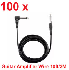 Lot 100 x 10FT Electric Patch Cord Guitar Amplifier Cable Right Angle 90 Degree