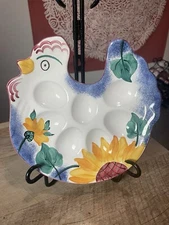 Herend Village Rooster Deviled Egg Tray Oven to Table, Herend Hungary,