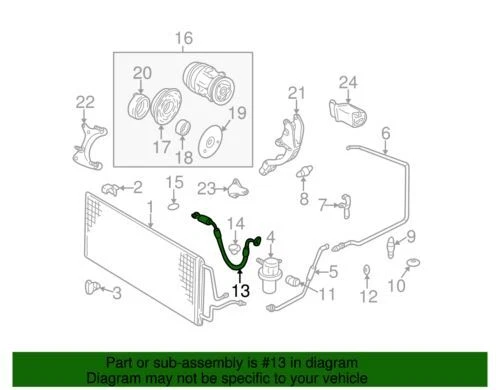 Manguera condensadora compresor aire acondicionado Pontiac original GM 2000-2004 19169348 Foto 2 de 2