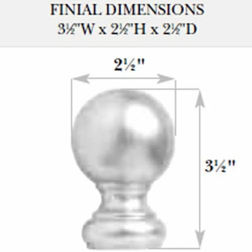 Acabado de bola Kirsch Wood Trends Classics, para poste de 1 3/8", blanco (5608EG025) Foto 2 de 3